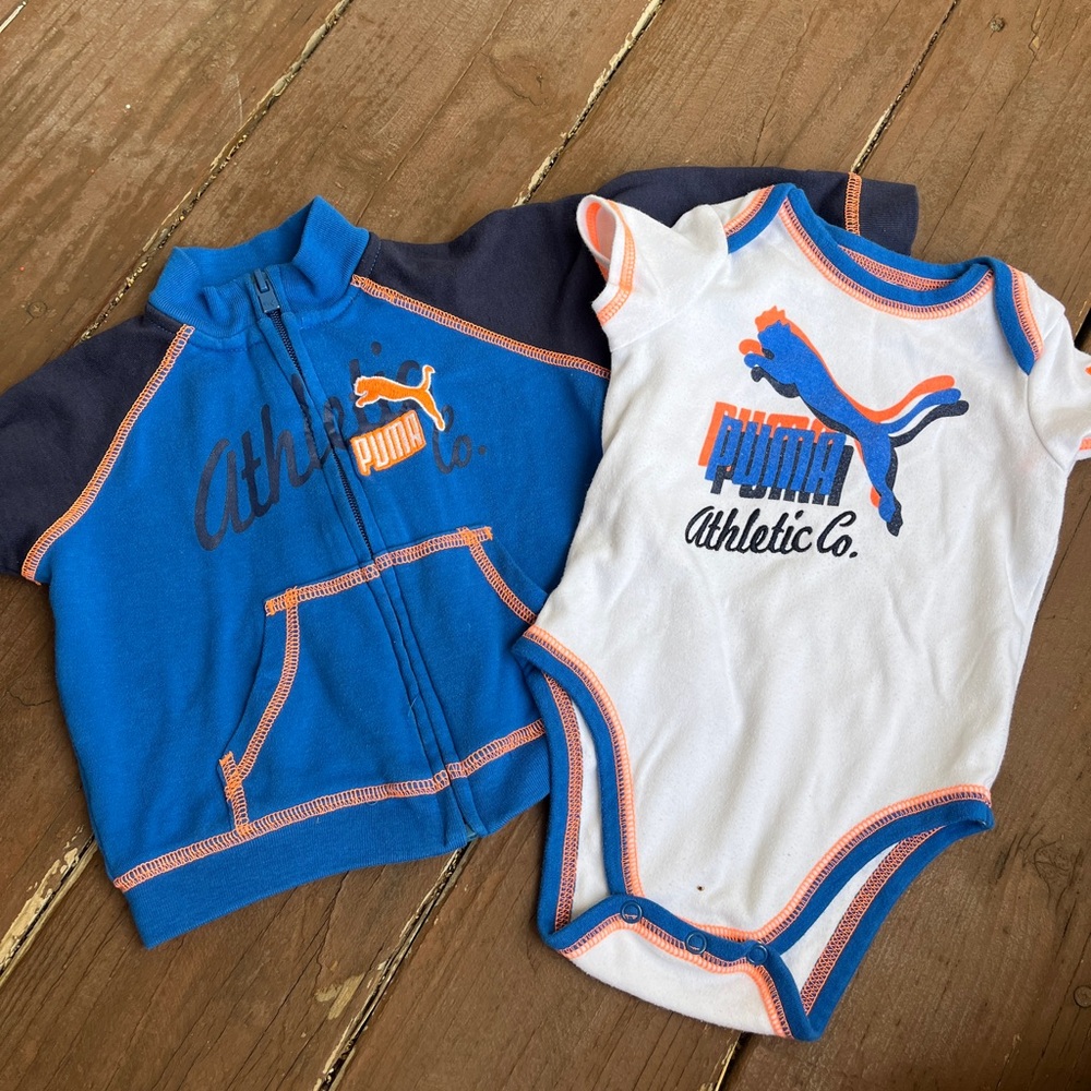 Puma White and Blue Baby Outfit